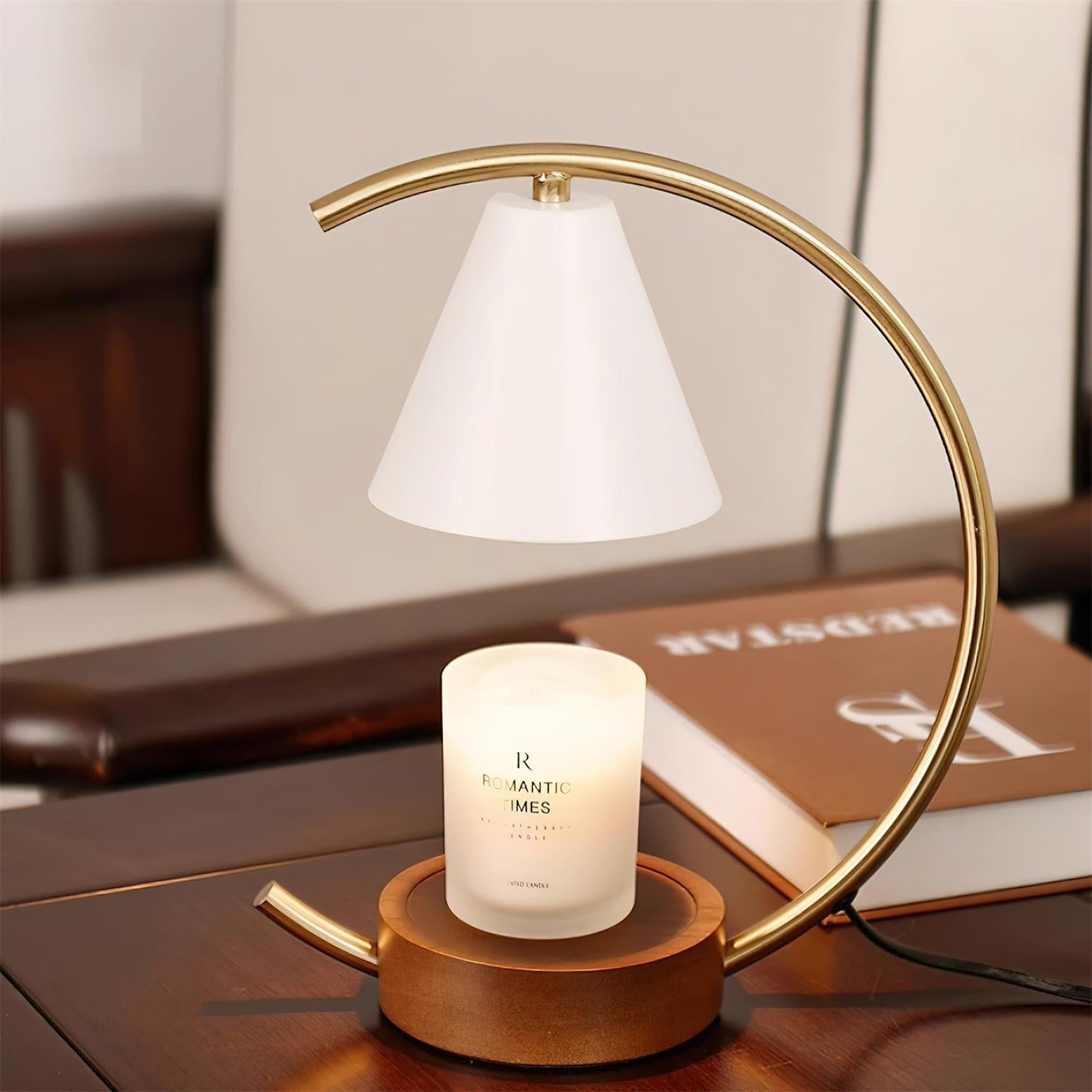 Modern Cone Shade Candle Warmer Lamp