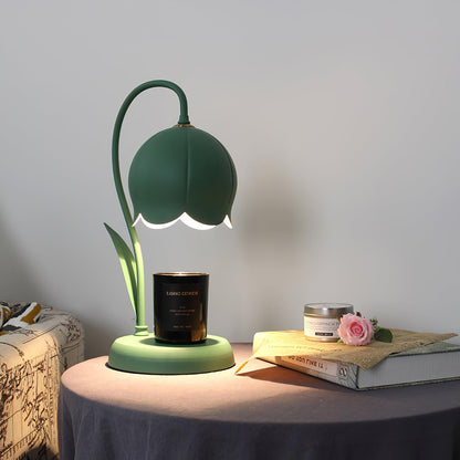 Green Banker Style Candle Warmer Lamp