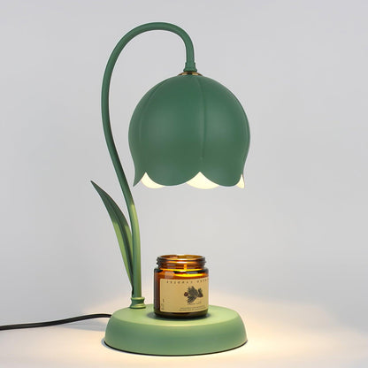 Green Banker Style Candle Warmer Lamp