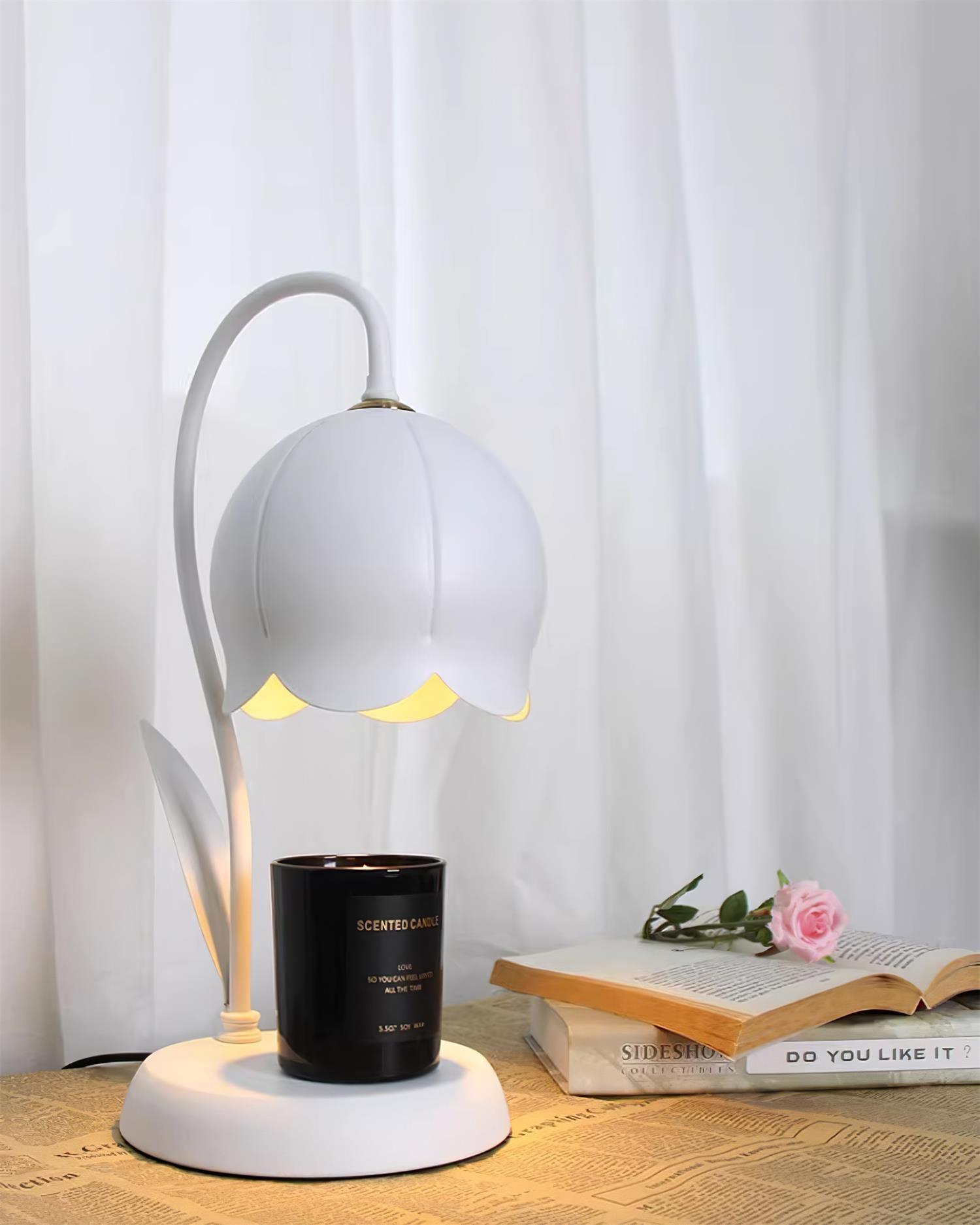 Green Banker Style Candle Warmer Lamp