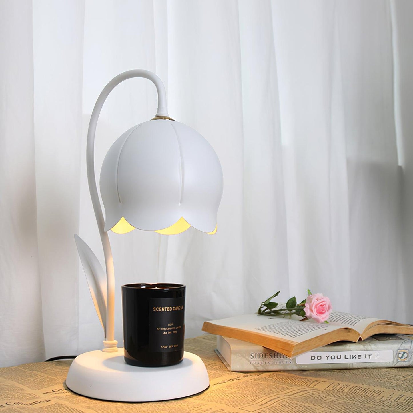 Green Banker Style Candle Warmer Lamp