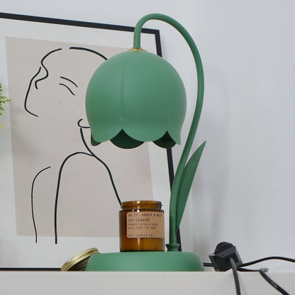 Green Banker Style Candle Warmer Lamp