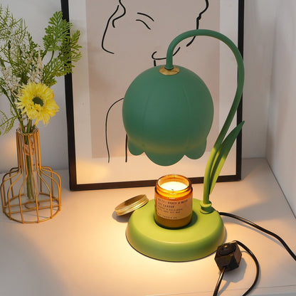 Green Banker Style Candle Warmer Lamp