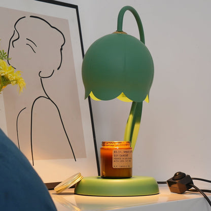 Green Banker Style Candle Warmer Lamp